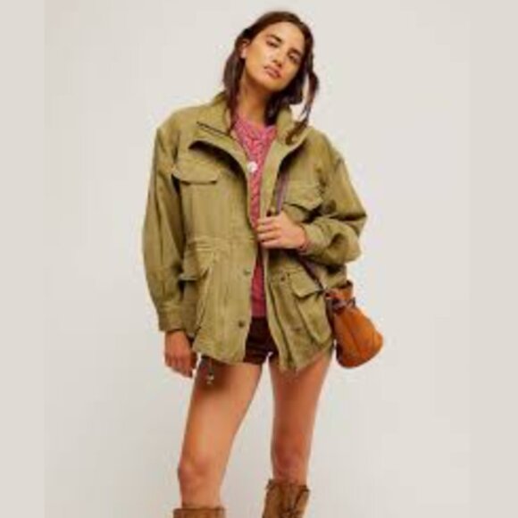 Free People Seize The Day Military Jacket, Army, M - Picture 1 of 13